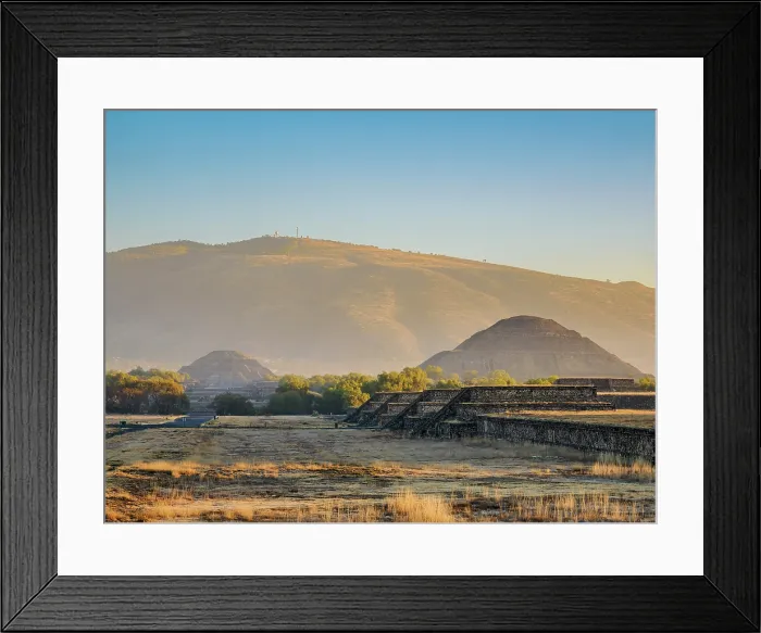Framed Print : Teotihuacan Archaeological Site at sunrise, Mexico State, Mexico Framed Print : Teotihuacan Archaeological Site at sunrise, Mexico State, Mexico
