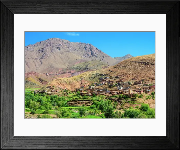 Framed Print : Overlooking the town of Agouim or Agwem, Agouime, High Atlas, Morocco
