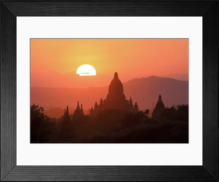 Framed Print : Temples and pagodas at sunset, Bagan, Mandalay region, Myanmar (Burma), Asia Framed Print : Temples and pagodas at sunset, Bagan, Mandalay region, Myanmar (Burma), Asia