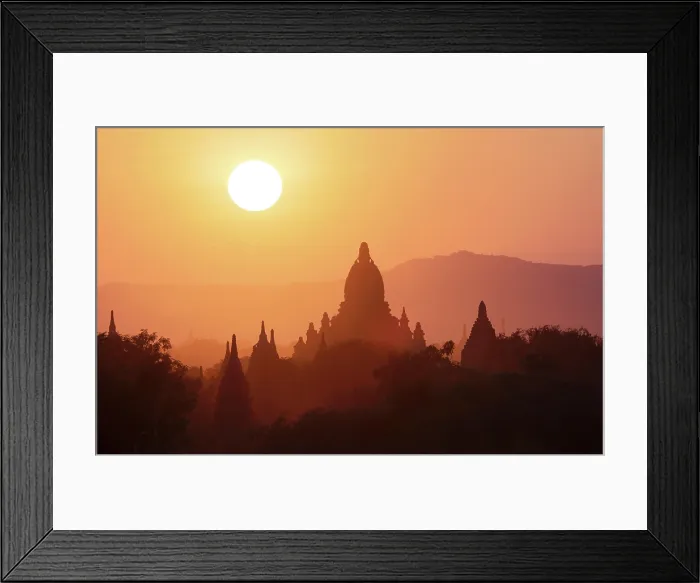 Framed Print : Temples and pagodas at sunset, Bagan, Mandalay region, Myanmar (Burma), Asia Framed Print : Temples and pagodas at sunset, Bagan, Mandalay region, Myanmar (Burma), Asia
