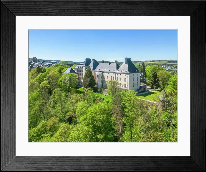 Framed Print : Aerial view at Wiltz castle, Wiltz, Canton Wiltz, Luxembourg