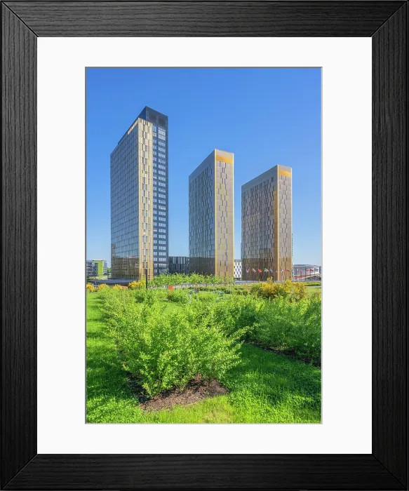 Framed Print : European court building with Jardin du Multilinguisme at Kirchberg, Luxembourg Framed Print : European court building with Jardin du Multilinguisme at Kirchberg, Luxembourg