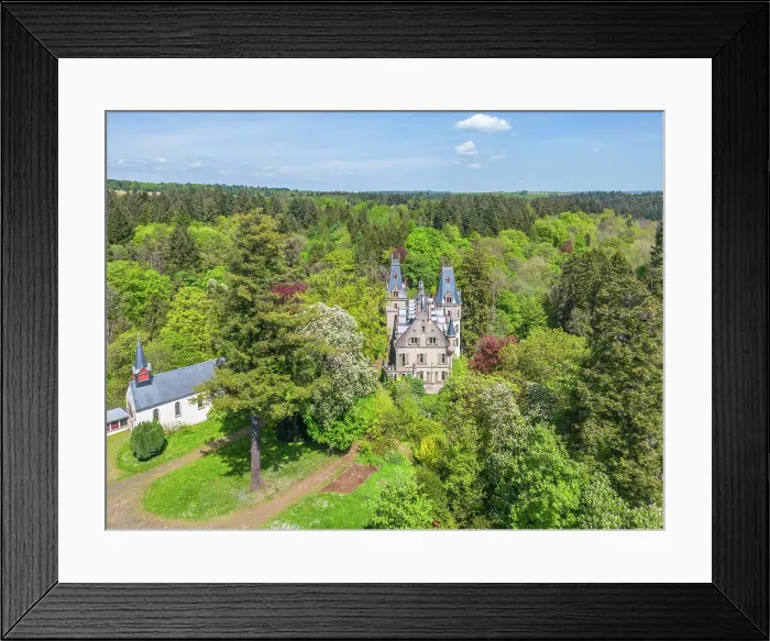 Framed Print : Aerial view at De Meysembourg Castle near Larochette, Canton of Mersch, Luxembourg Framed Print : Aerial view at De Meysembourg Castle near Larochette, Canton of Mersch, Luxembourg