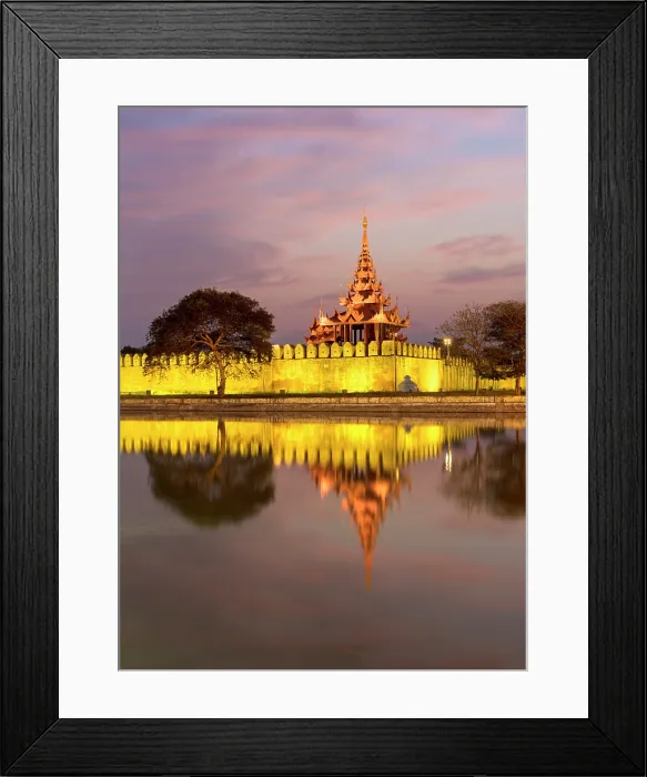 Framed Print : Royal Palace at dusk, Mandalay, Myanmar (Burma), Asia Framed Print : Royal Palace at dusk, Mandalay, Myanmar (Burma), Asia