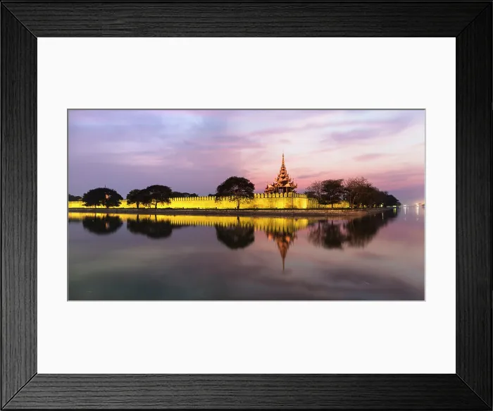 Framed Print : Royal Palace at dusk, Mandalay, Myanmar (Burma), Asia Framed Print : Royal Palace at dusk, Mandalay, Myanmar (Burma), Asia