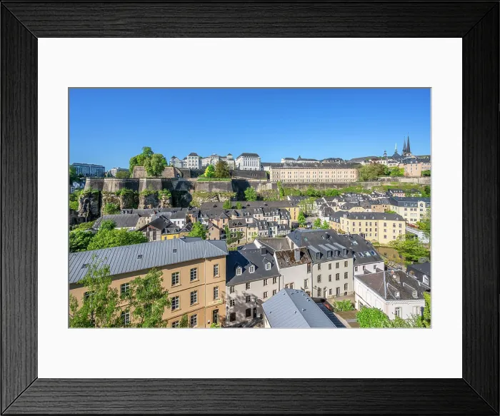 Framed Print : View at the Luxembourg old town from Rham plateau Framed Print : View at the Luxembourg old town from Rham plateau