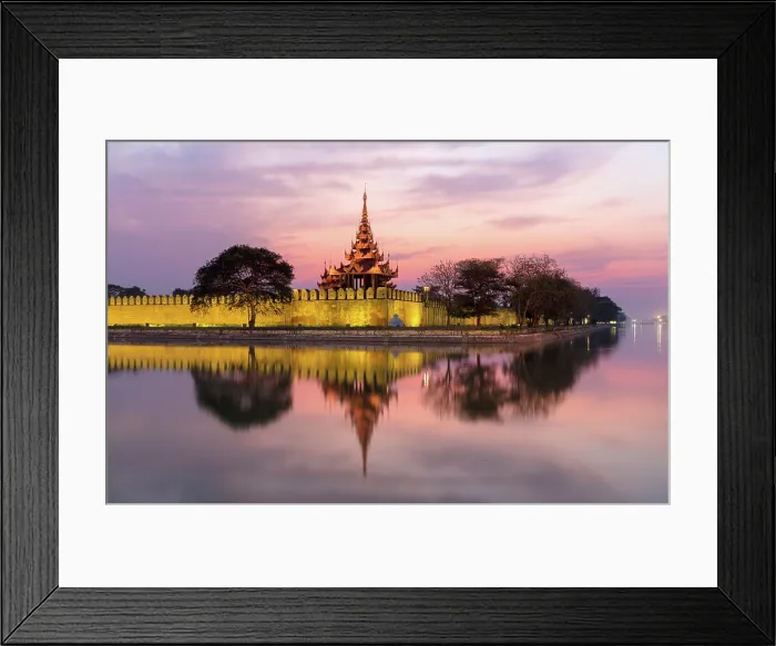 Framed Print : Royal Palace at dawn, Mandalay, Myanmar (Burma), Asia Framed Print : Royal Palace at dawn, Mandalay, Myanmar (Burma), Asia