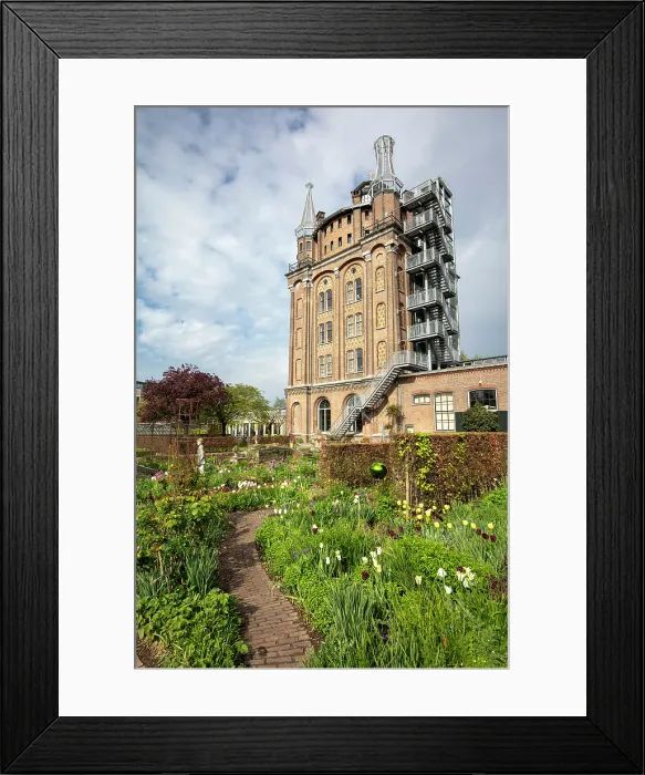 Framed Print : Villa Augustus Hotel & restaurant, Old water tower, Dordrecht, South Holland, Netherlands Framed Print : Villa Augustus Hotel & restaurant, Old water tower, Dordrecht, South Holland, Netherlands