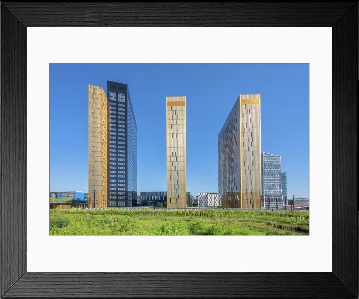 Framed Print : European court building with Jardin du Multilinguisme at Kirchberg, Luxembourg Framed Print : European court building with Jardin du Multilinguisme at Kirchberg, Luxembourg