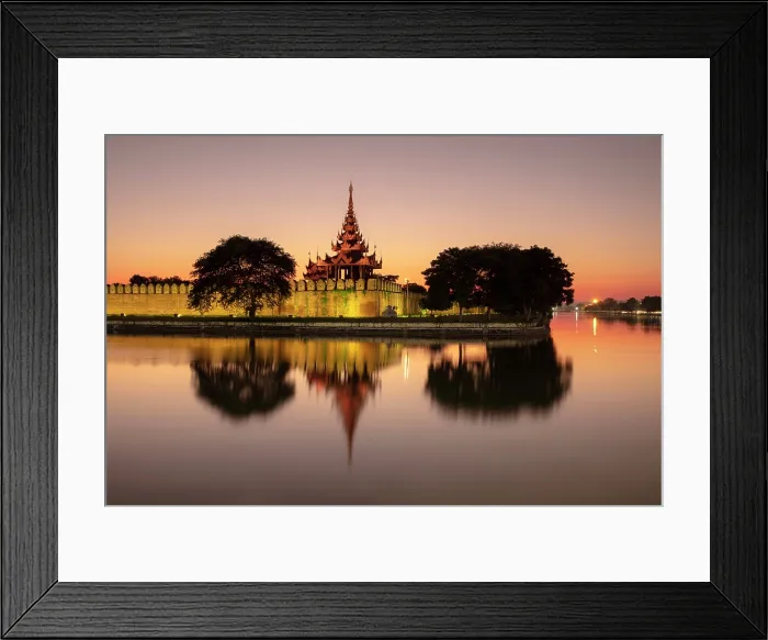 Framed Print : Royal Palace at dusk, Mandalay, Myanmar (Burma), Asia Framed Print : Royal Palace at dusk, Mandalay, Myanmar (Burma), Asia