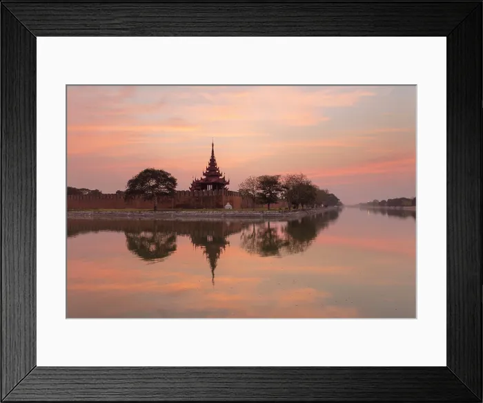 Framed Print : Royal Palace at, dawn, Mandalay, Myanmar (Burma), Asia Framed Print : Royal Palace at, dawn, Mandalay, Myanmar (Burma), Asia