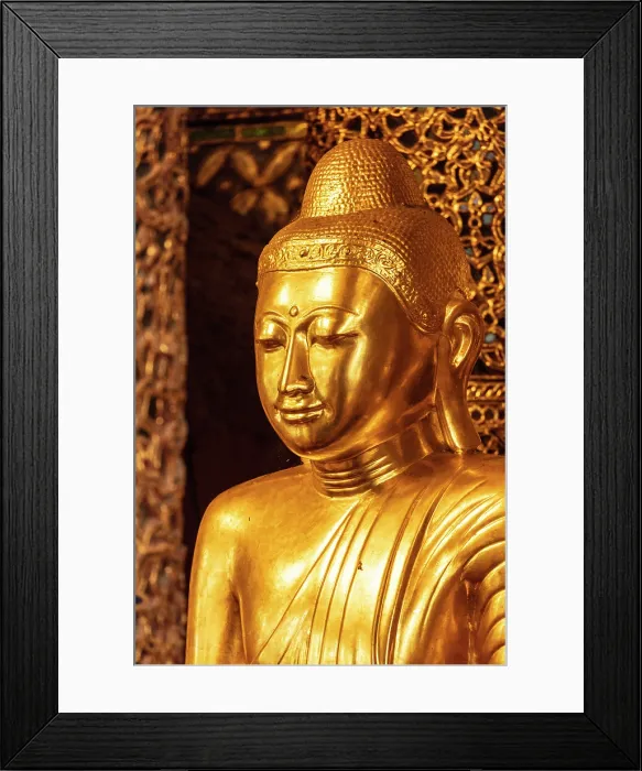 Framed Print : Golden Buddha, Myanmar (Burma), Asia Framed Print : Golden Buddha, Myanmar (Burma), Asia