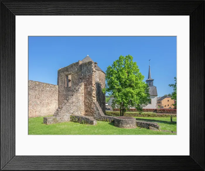 Framed Print : Former moated castle of Pettingen near Mersch, Canton of Mersch, Luxembourg