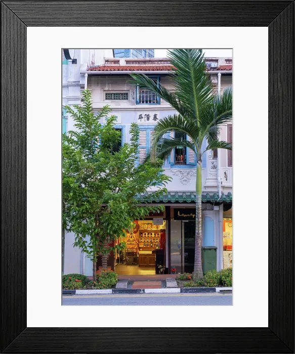 Framed Print : Shophouses, China Town, Singapore Framed Print : Shophouses, China Town, Singapore