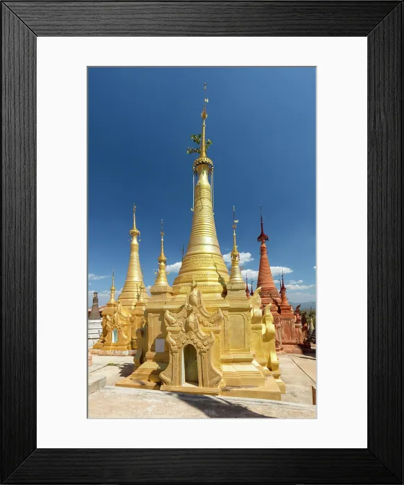 Framed Print : Restored pagodas at Indein village, Taunggyi, near Inle Lake, Shan State, Myanmar (Burma), Asia
