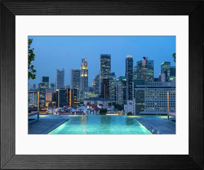Framed Print : Rooftop pool of the Mondrian Duxton Hotel, Financial District & China Town, Singapore Framed Print : Rooftop pool of the Mondrian Duxton Hotel, Financial District & China Town, Singapore