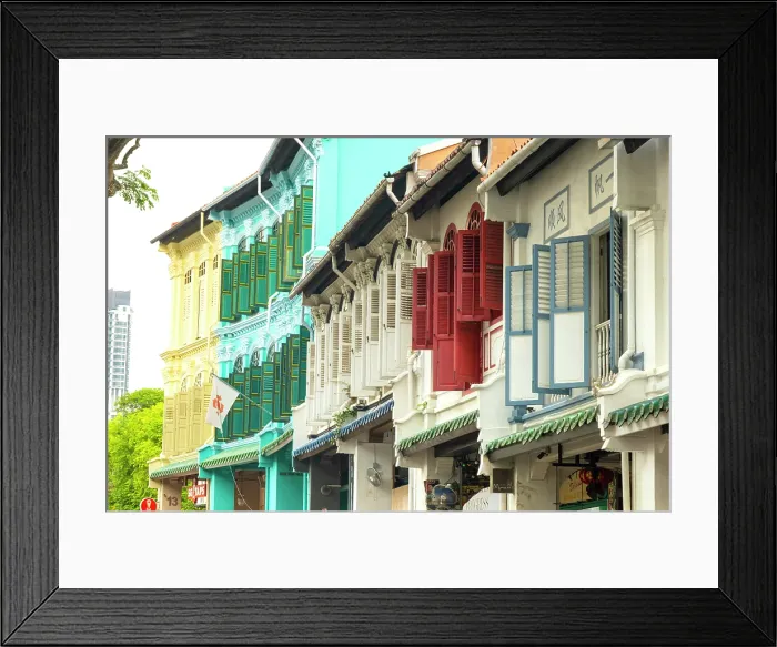 Framed Print : Shophouses, China Town, Singapore Framed Print : Shophouses, China Town, Singapore