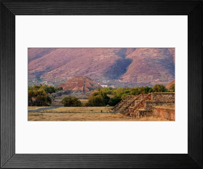 Framed Print : View towards the Pyramid of the Moon at sunset, Teotihuacan, Mexico State, Mexico Framed Print : View towards the Pyramid of the Moon at sunset, Teotihuacan, Mexico State, Mexico