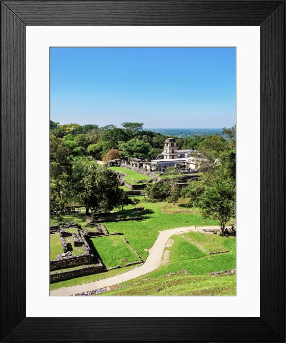 Framed Print : View towards The Palace, Palenque Archaeological Site, Palenque, Chiapas State, Mexico