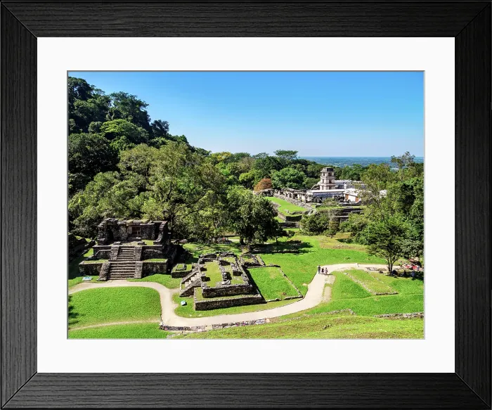 Framed Print : View towards The Palace, Palenque Archaeological Site, Palenque, Chiapas State, Mexico