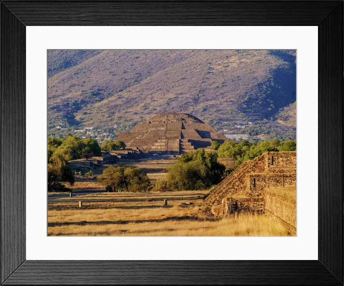 Framed Print : View towards the Pyramid of the Moon at sunset, Teotihuacan, Mexico State, Mexico Framed Print : View towards the Pyramid of the Moon at sunset, Teotihuacan, Mexico State, Mexico