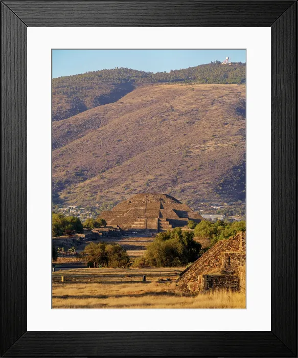 Framed Print : View towards the Pyramid of the Moon at sunset, Teotihuacan, Mexico State, Mexico