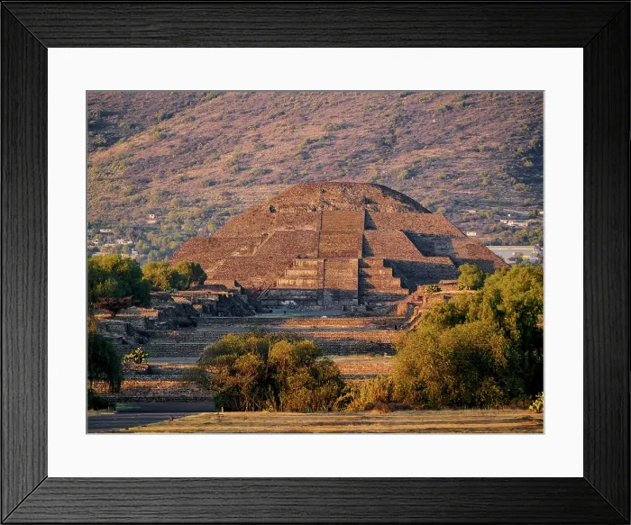 Framed Print : View towards the Pyramid of the Moon at sunset, Teotihuacan, Mexico State, Mexico Framed Print : View towards the Pyramid of the Moon at sunset, Teotihuacan, Mexico State, Mexico