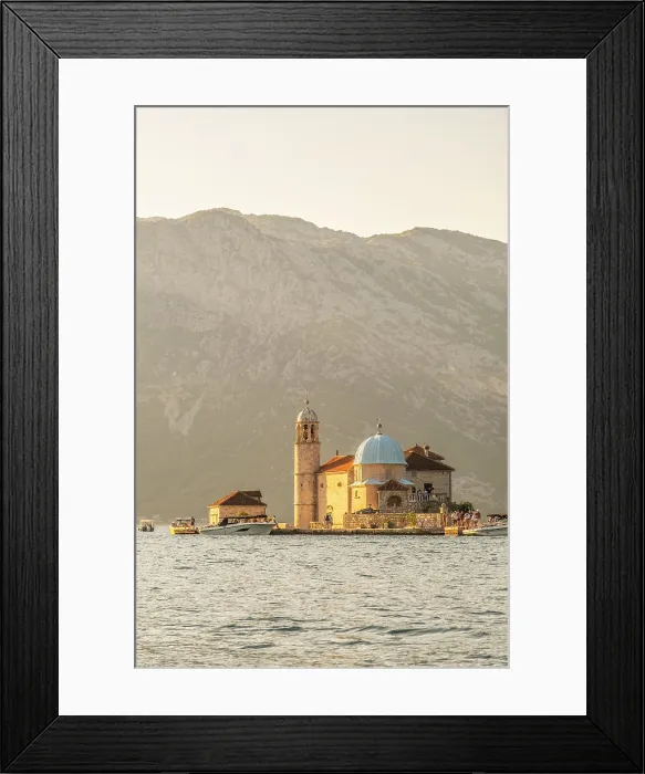 Framed Print : Church of Our Lady of the Rock near Perast, Kotor Bay, Montenegro