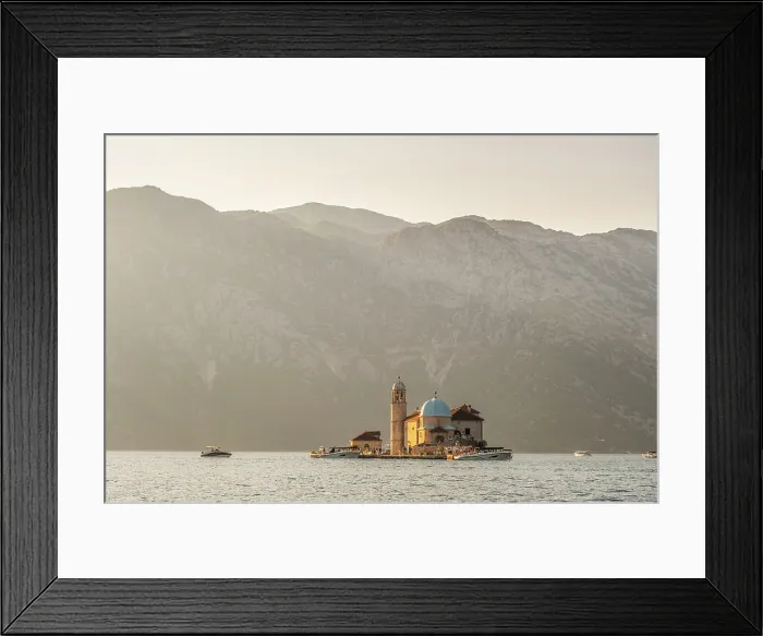 Framed Print : Church of Our Lady of the Rock near Perast, Kotor Bay, Montenegro