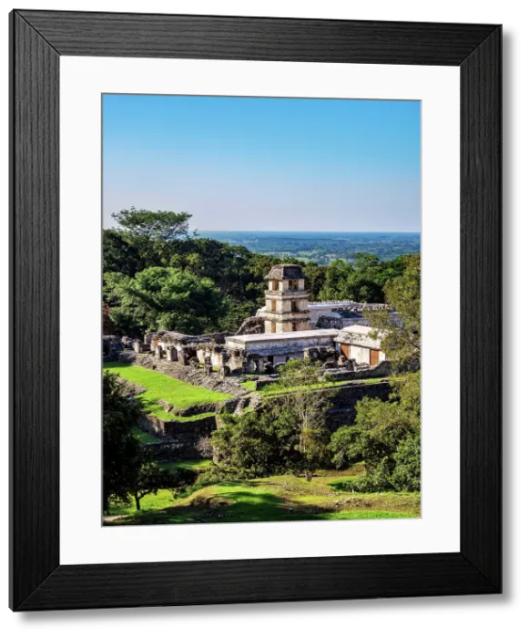 Framed Print : The Palace, elevated view, Palenque Archaeological Site, Palenque, Chiapas State, Mexico Framed Print : The Palace, elevated view, Palenque Archaeological Site, Palenque, Chiapas State, Mexico