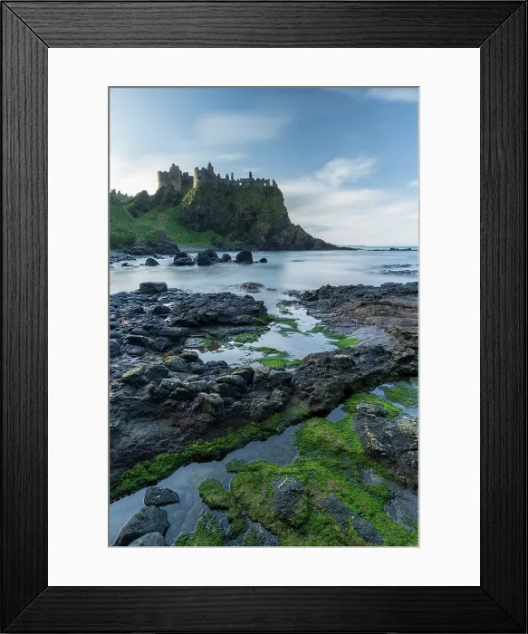 Framed Print : Dunluce Castle perched on the clifftops of the Causeway Coast, County Antrim, Northern Ireland. Autumn (November) 2022 Framed Print : Dunluce Castle perched on the clifftops of the Causeway Coast, County Antrim, Northern Ireland. Autumn (November) 2022