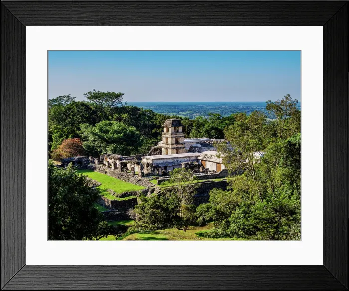 Framed Print : The Palace, elevated view, Palenque Archaeological Site, Palenque, Chiapas State, Mexico Framed Print : The Palace, elevated view, Palenque Archaeological Site, Palenque, Chiapas State, Mexico