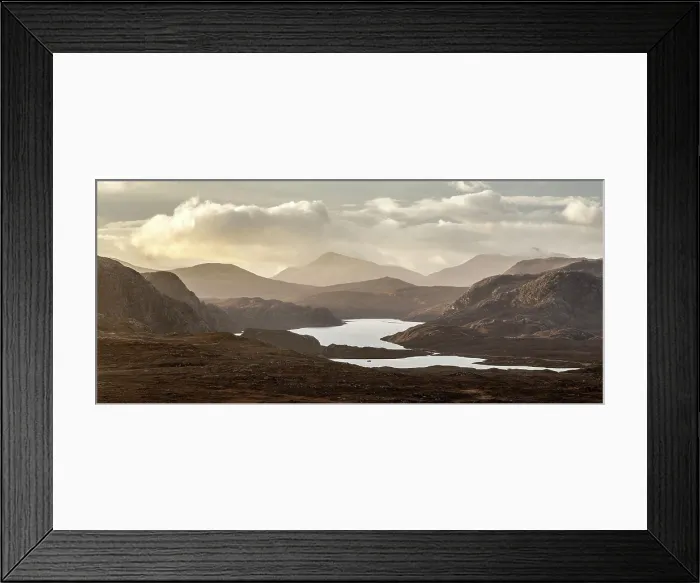 Framed Print : Loch Slacsabhat and Loch Suaineabhal, Isle of Lewis, Outer Hebrides, Scotland, UK, February 2025
