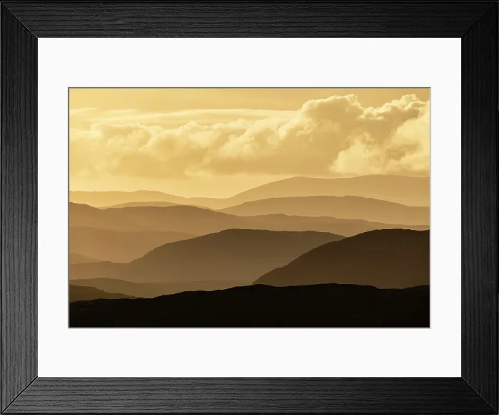 Framed Print : Layers of hills at sunrise from Uig, Isle of Lewis, Outer Hebrides, Scotland, UK, February 2025 Framed Print : Layers of hills at sunrise from Uig, Isle of Lewis, Outer Hebrides, Scotland, UK, February 2025