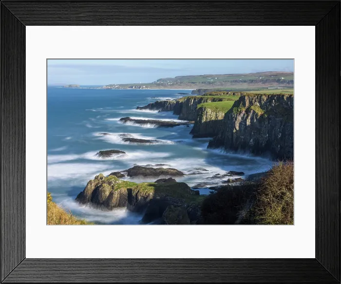 Framed Print : Dramatic coastal scenery near Dunseverick on the Causeway Coast of County Antrim, Northern Ireland. Spring (March) 2024 Framed Print : Dramatic coastal scenery near Dunseverick on the Causeway Coast of County Antrim, Northern Ireland. Spring (March) 2024