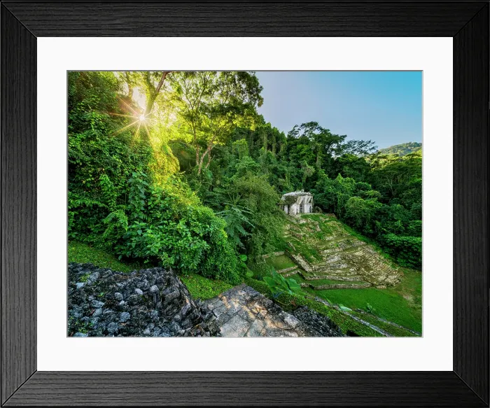 Framed Print : Temple of the Foliated Cross, elevated view, Palenque Archaeological Site, Palenque, Chiapas State, Mexico Framed Print : Temple of the Foliated Cross, elevated view, Palenque Archaeological Site, Palenque, Chiapas State, Mexico