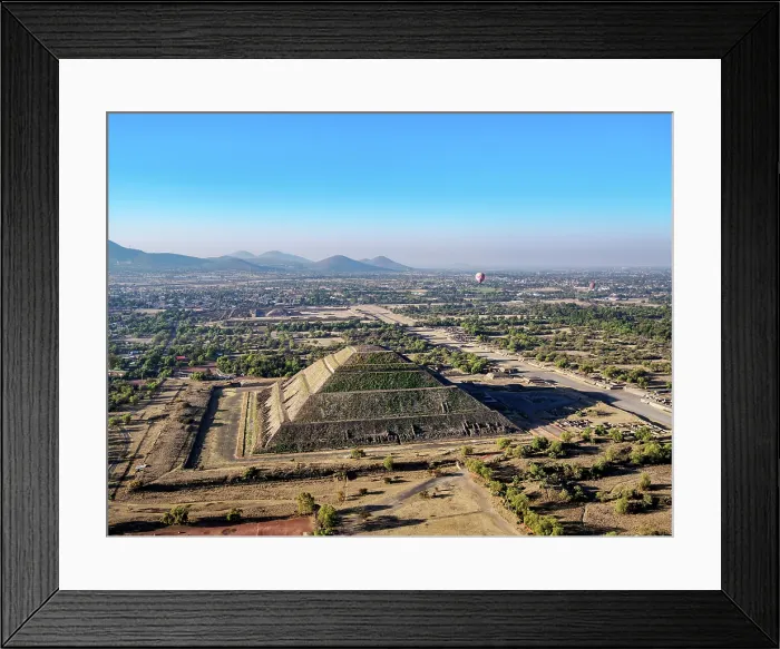 Framed Print : Pyramid of the Sun and Avenue of the Dead at sunrise, aerial view, Teotihuacan, Mexico State, Mexico Framed Print : Pyramid of the Sun and Avenue of the Dead at sunrise, aerial view, Teotihuacan, Mexico State, Mexico