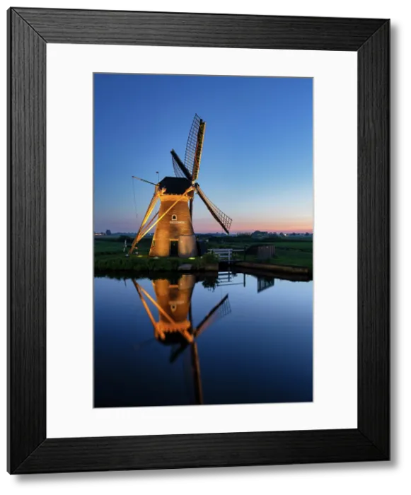 Framed Print : Illuminated Windmill at Dusk, Sassenheim, Holland, Netherlands Framed Print : Illuminated Windmill at Dusk, Sassenheim, Holland, Netherlands