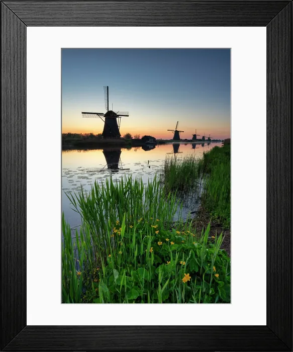Framed Print : Kinderdijk at Sunrise, Holland, Netherlands Framed Print : Kinderdijk at Sunrise, Holland, Netherlands