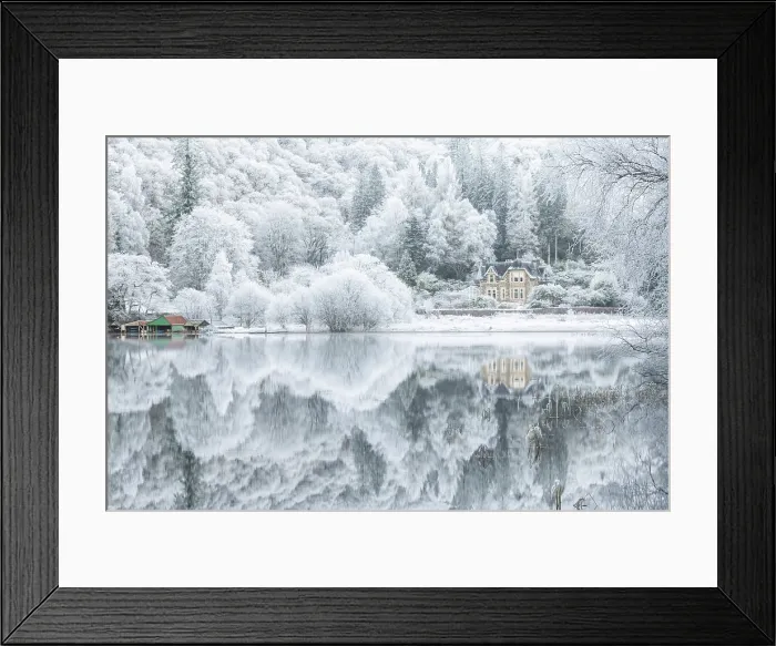 Framed Print : Hoar Frost reflected in Loch Ard, Loch Lommond and the Trossachs National Park, Stirlingshire, Scotland, UK, December 2024 Framed Print : Hoar Frost reflected in Loch Ard, Loch Lommond and the Trossachs National Park, Stirlingshire, Scotland, UK, December 2024