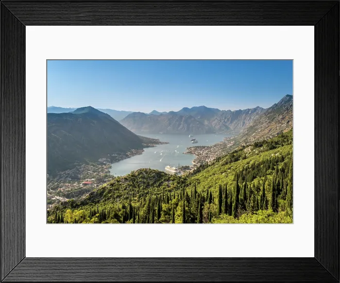 Framed Print : View over Kotor and Kotor Bay, Montenegro Framed Print : View over Kotor and Kotor Bay, Montenegro