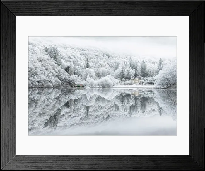 Framed Print : Hoar Frost reflected in Loch Ard, Loch Lommond and the Trossachs National Park, Stirlingshire, Scotland, UK, December 2024 Framed Print : Hoar Frost reflected in Loch Ard, Loch Lommond and the Trossachs National Park, Stirlingshire, Scotland, UK, December 2024