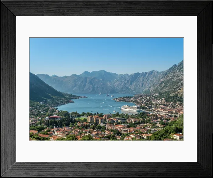 Framed Print : View over Kotor and Kotor Bay, Montenegro Framed Print : View over Kotor and Kotor Bay, Montenegro