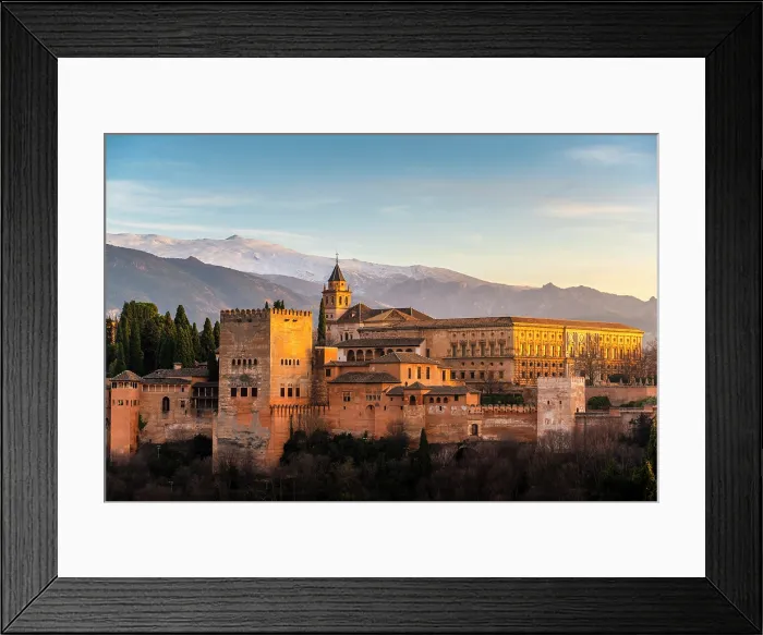 Framed Print : Alhambra and Sierra Nevada, Granada, Andalusia, Spain Framed Print : Alhambra and Sierra Nevada, Granada, Andalusia, Spain
