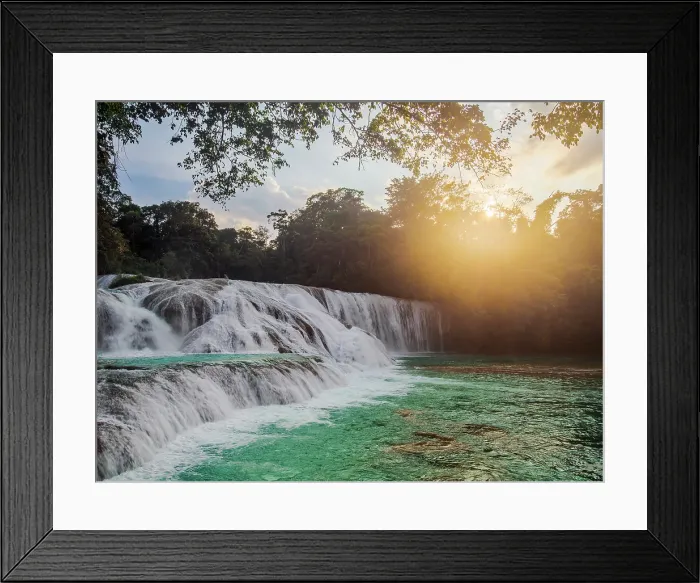 Framed Print : Agua Azul Waterfalls at sunset, Arroyo Agua Azul, Chiapas State, Mexico Framed Print : Agua Azul Waterfalls at sunset, Arroyo Agua Azul, Chiapas State, Mexico