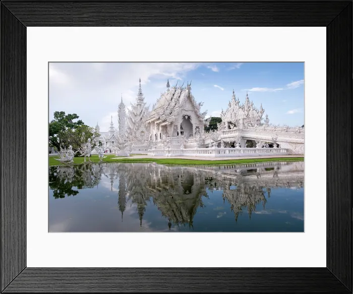 Framed Print : Asia, Thailand, Chiang Rai, Pa O Don Chai, Mueang District, , Wat Rong Khun or White Temple, Buddhist temple, architect - Chalermchai Kositpipat (1997) Framed Print : Asia, Thailand, Chiang Rai, Pa O Don Chai, Mueang District, , Wat Rong Khun or White Temple, Buddhist temple, architect - Chalermchai Kositpipat (1997)