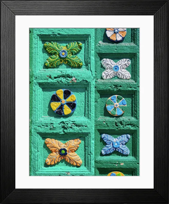 Framed Print : San Juan Church, detailed view, Plaza de la Paz, San Juan Chamula, Chiapas State, Mexico