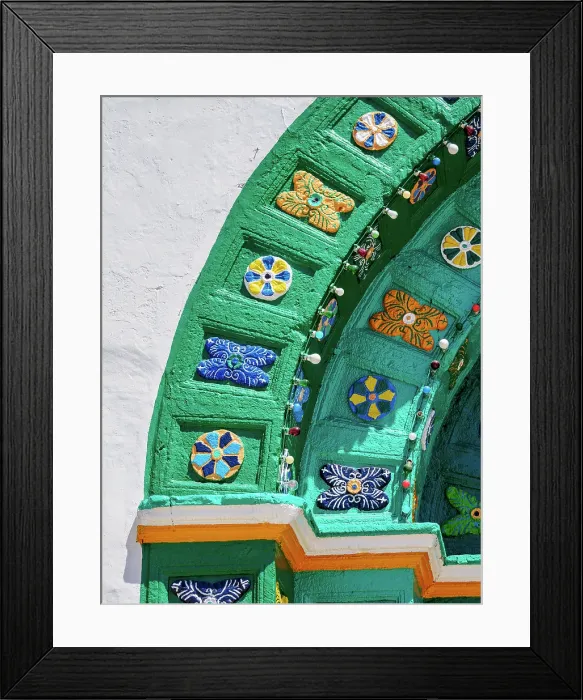 Framed Print : San Juan Church, detailed view, Plaza de la Paz, San Juan Chamula, Chiapas State, Mexico