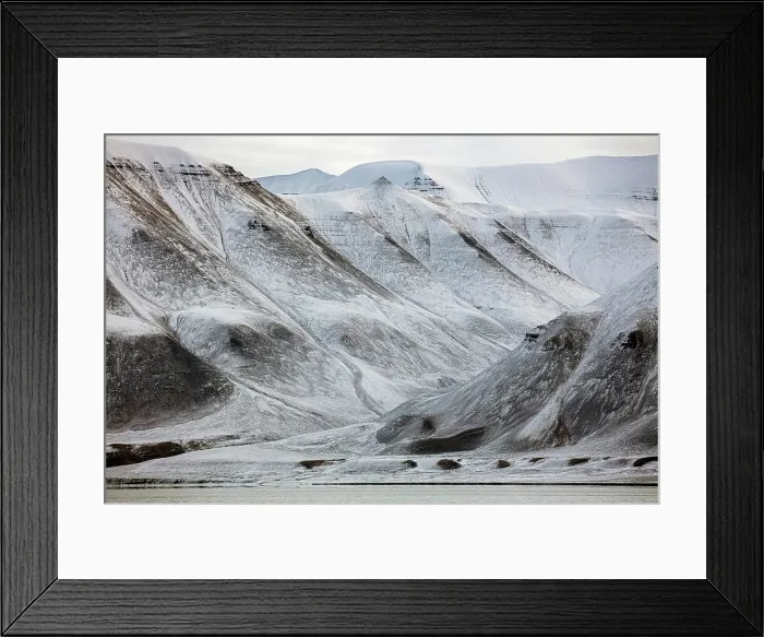 Framed Print : Snow-covered mountains, Svalbard, Norway Framed Print : Snow-covered mountains, Svalbard, Norway