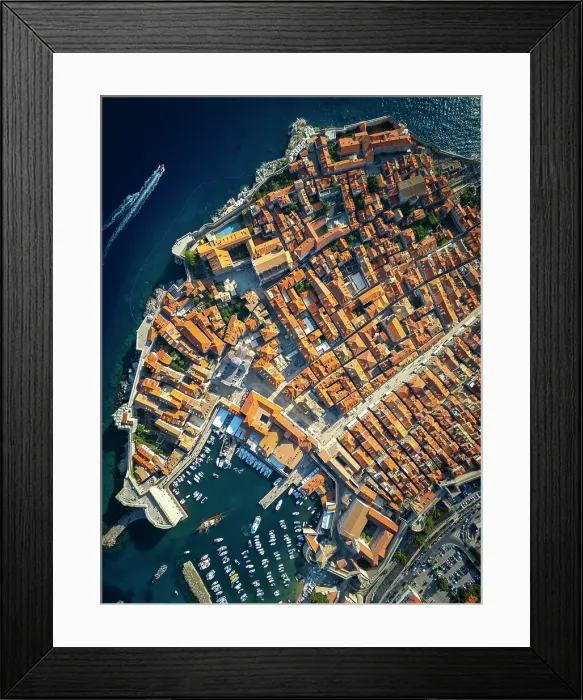 Framed Print : Aerial view over Dubrovnik, Dalmatia, Adriatic Coast, Croatia Framed Print : Aerial view over Dubrovnik, Dalmatia, Adriatic Coast, Croatia